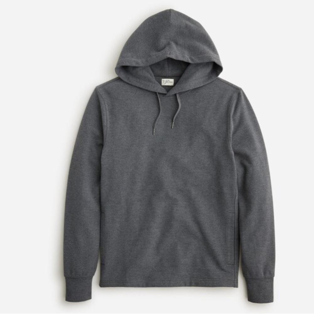 JCrew Men's Seaboard soft knit hoodie For Hthr Flannel, size Medium